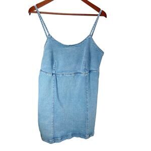 Lone Star Y2K Wash Denim Mini Dress Spaghetti Straps sz XL